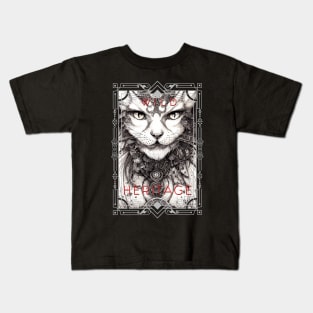 Cat Pet Wild Nature Illustration Line Epic Illustration Line Art Kids T-Shirt